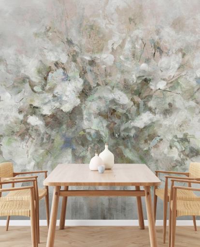 vit anpassningsbar blommig tapetväggmålning kallad Blooming Textures av Carol Robinson för badrum, sovrum och lounger vit anpassningsbar blommig tapetväggmålning kallad Blooming Textures av Carol Robinson för badrum, sovrum och lounger
