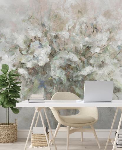 witte aanpasbare bloemenbehangmuurschildering genaamd Blooming Textures van Carol Robinson voor badkamers, slaapkamers en lounges witte aanpasbare bloemenbehangmuurschildering genaamd Blooming Textures van Carol Robinson voor badkamers, slaapkamers en lounges