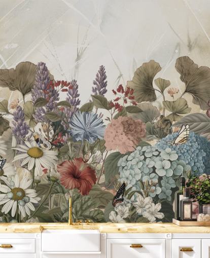 carta da parati floreale chiamata Morning Flowery di Ms. Tiff per camere da letto e salotti carta da parati floreale chiamata Morning Flowery di Ms. Tiff per camere da letto e salotti