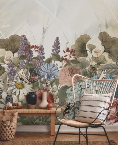 carta da parati floreale chiamata Morning Flowery di Ms. Tiff per camere da letto e salotti carta da parati floreale chiamata Morning Flowery di Ms. Tiff per camere da letto e salotti