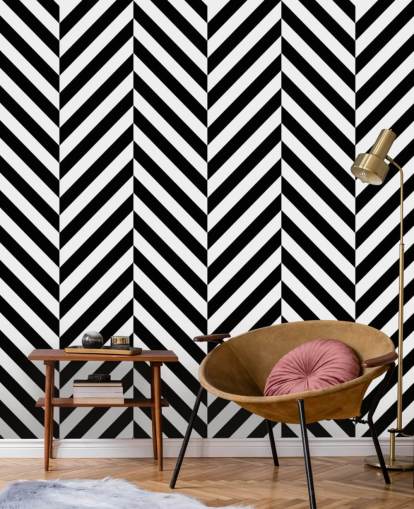 carta da parati murale personalizzabile in bianco e nero con motivo chevron chiamato Black and White Herringbone carta da parati murale personalizzabile in bianco e nero con motivo chevron chiamato Black and White Herringbone