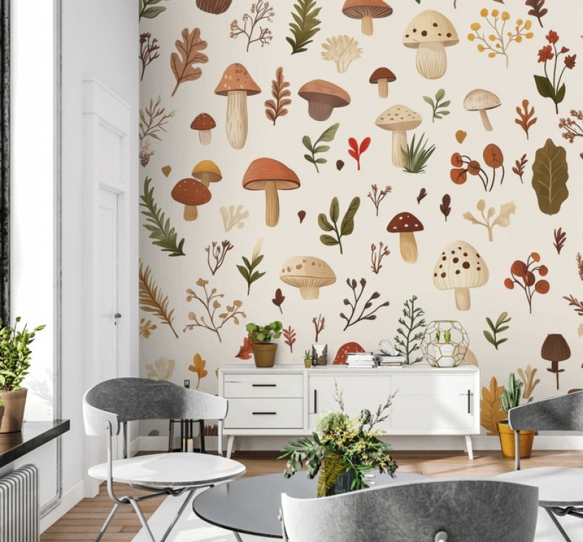 Mushroom Wallpaper Murals | Wallsauce US