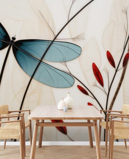 peinture murale personnalisée en forme de libellule appelée Dragonfly Mosaic pour les chambres et les salons