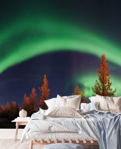 Green and Blue Northern Lights Wallpaper