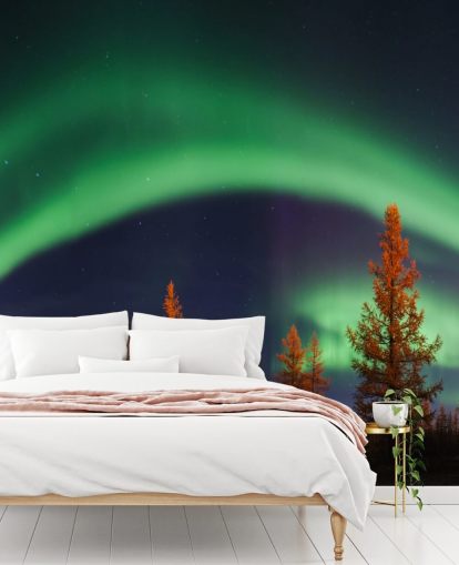 Green and Blue Northern Lights Wallpaper