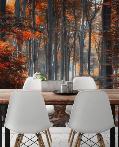 orange anpassningsbar skogstapetväggmålning kallad Painting Forest av 1x - Artist - Ildiko Neer för sovrum, vardagsrum och kontor orange anpassningsbar skogstapetväggmålning kallad Painting Forest av 1x - Artist - Ildiko Neer för sovrum, vardagsrum och kontor
