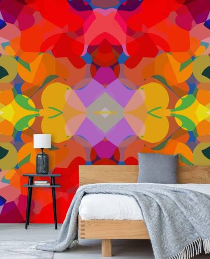 Kleurrijke abstracte kunst behang