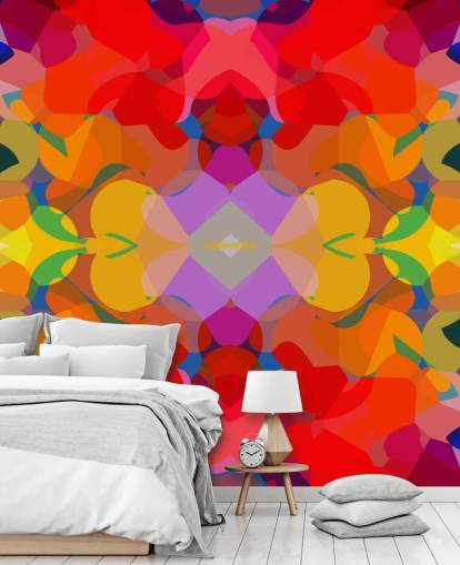 Kleurrijke abstracte kunst behang