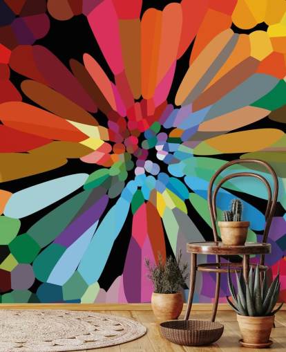 Bunte abstrakte Blumentapete