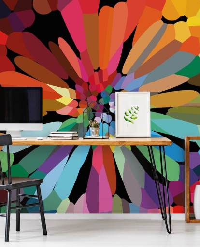 Kleurrijk abstract bloemenbehang