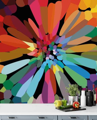 Bunte abstrakte Blumentapete Bunte abstrakte Blumentapete