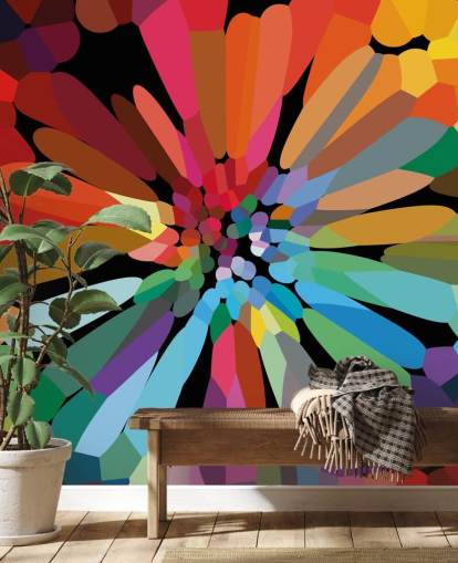 Bunte abstrakte Blumentapete