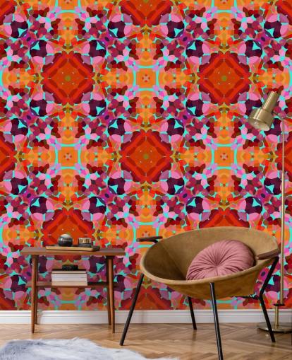 Carta da parati colorata Boho