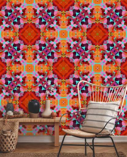 Carta da parati colorata Boho