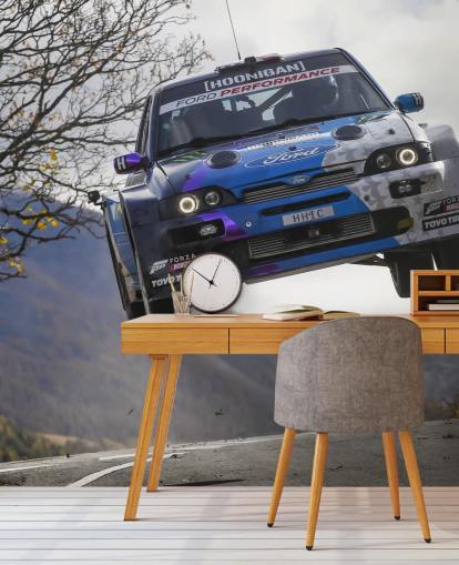 tilpasselig rally tapetmaleri kaldet Ken Block Valais 2019 til hjemmekontorer og teenagersoveværelser