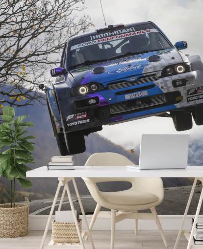 customisable rally wallpaper mural called Ken Block Valais 2019 for home offices and teen bedrooms