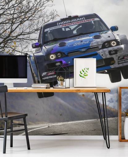 mural de papel de parede de rally personalizável chamado Ken Block Valais 2019 para escritórios domésticos e quartos de adolescentes