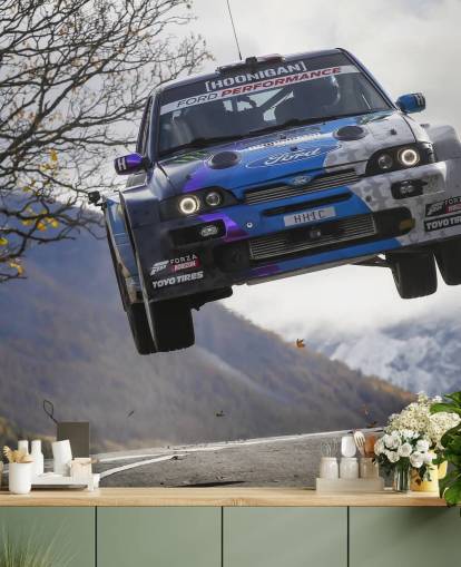 aanpasbare rallybehangmuurschildering genaamd Ken Block Valais 2019 voor thuiskantoren en tienerkamers aanpasbare rallybehangmuurschildering genaamd Ken Block Valais 2019 voor thuiskantoren en tienerkamers