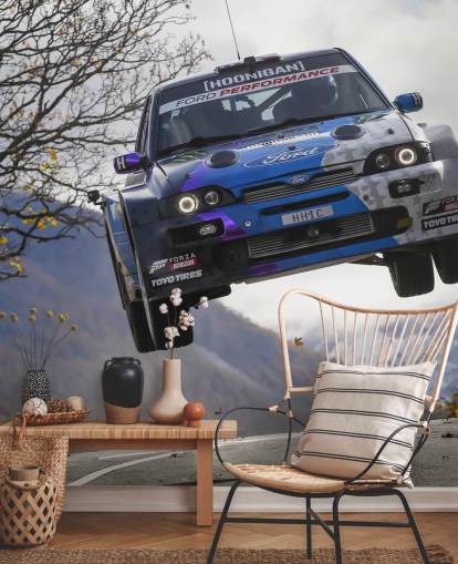 personalisierbare Rallye-Tapete namens Ken Block Valais 2019 für Heimbüros und Jugendzimmer