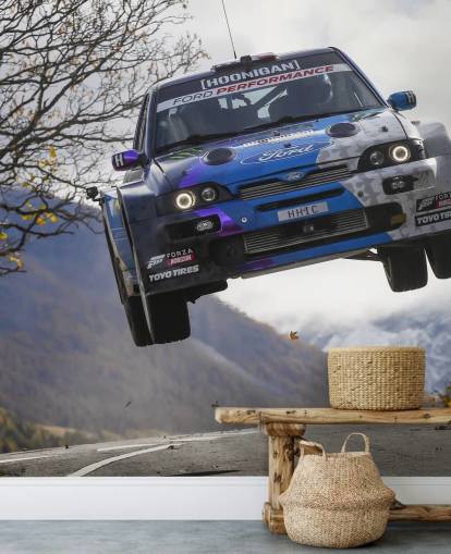 tilpasselig rally tapetmaleri kaldet Ken Block Valais 2019 til hjemmekontorer og teenagersoveværelser