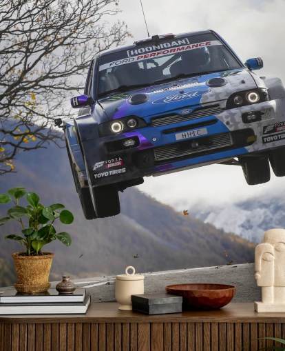 tilpasselig rally tapetmaleri kaldet Ken Block Valais 2019 til hjemmekontorer og teenagersoveværelser