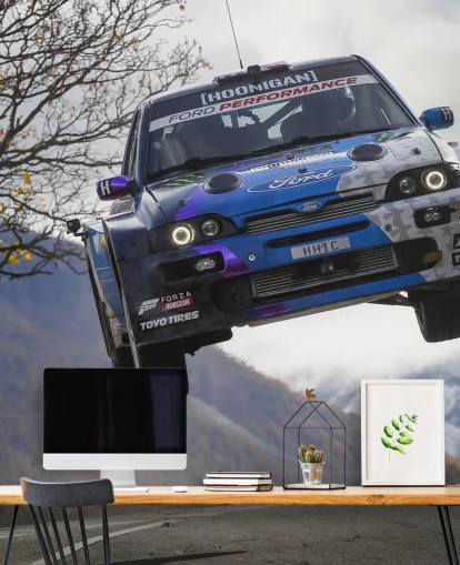 carta da parati da rally personalizzabile chiamata Ken Block Valais 2019 per uffici domestici e camere da letto per ragazzi