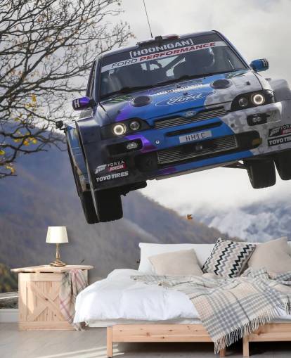 customisable rally wallpaper mural called Ken Block Valais 2019 for home offices and teen bedrooms