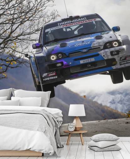 customizable rally wallpaper mural called Ken Block Valais 2019 for home offices and teen bedrooms