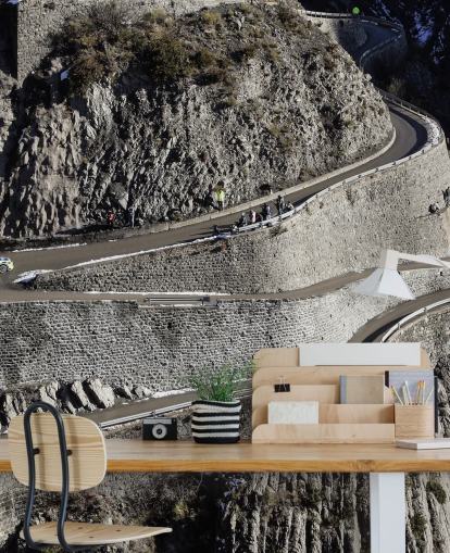 customisable rally driver wallpaper mural called Mikko Hirvonen Hairpin Turn for home offices and man caves