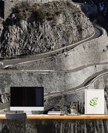 Personalisierbare Wandtapete mit dem Titel Mikko Hirvonen Hairpin Turn für Heimbüros und Männerhöhlen