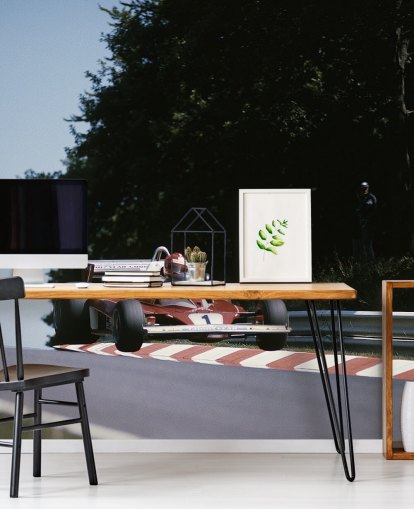 klassiek autosportbehang genaamd Niki Lauda 1976 voor kantoren, slaapkamers en meer