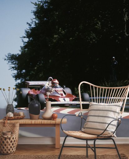 klassiek autosportbehang genaamd Niki Lauda 1976 voor kantoren, slaapkamers en meer