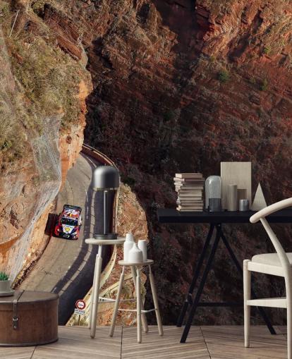 aanpasbare autorace-behangmuurschildering genaamd Neuville Monte Carlo 2023 voor slaapkamers en kantoren aan huis