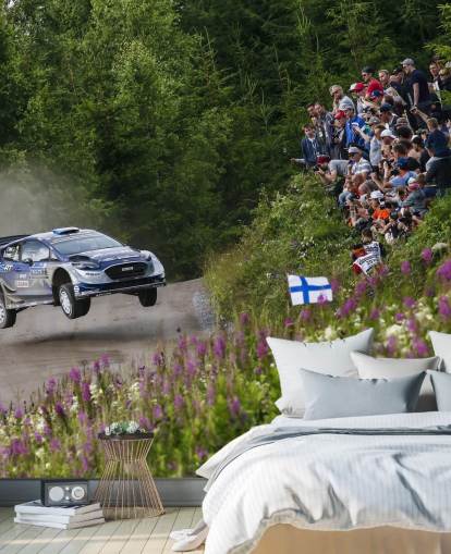 tilpasselig rally wallpaer vægmaleri kaldet Ott Tanak Finland 2017 til soveværelser, hjemmekontorer og mere