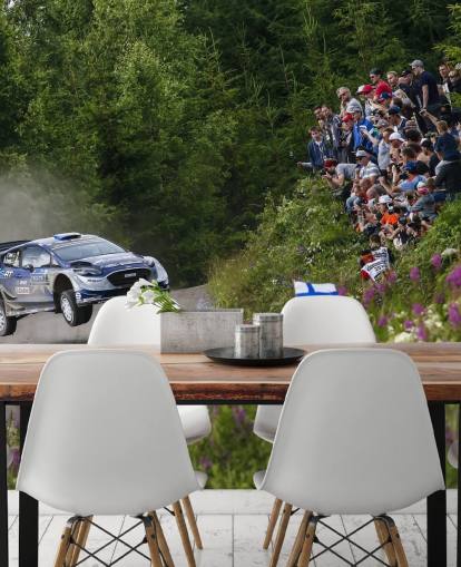 personalisierbare Rallye-Tapete namens Ott Tanak Finland 2017 für Schlafzimmer, Heimbüros und mehr