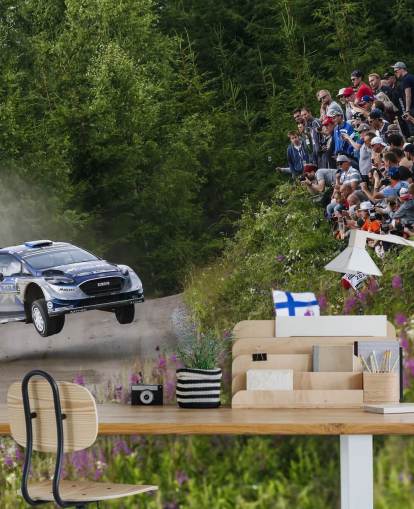 customisable rally wallpaer mural called Ott Tanak Finland 2017 for bedrooms, home offices and more