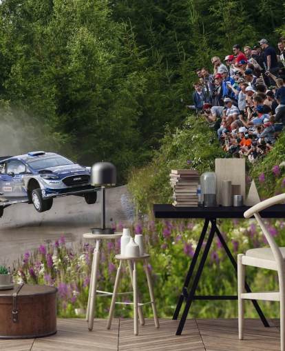 personalisierbare Rallye-Tapete namens Ott Tanak Finland 2017 für Schlafzimmer, Heimbüros und mehr