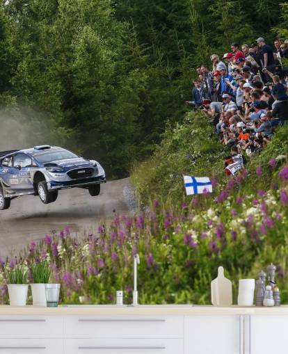 tilpassbart rally wallpaer veggmaleri kalt Ott Tanak Finland 2017 for soverom, hjemmekontorer og mer