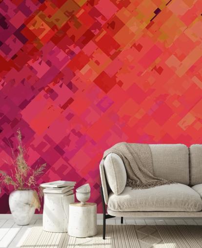 Papier Peint Abstrait Orange et Violet