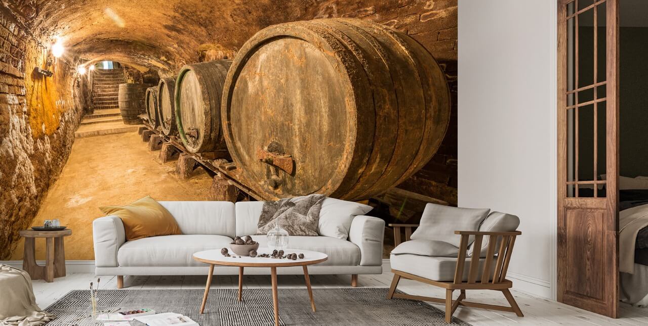 Old Wine Barrels Wallpaper | Wallsauce UK
