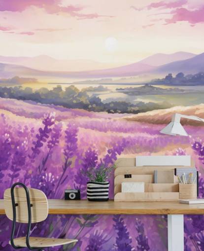 purple customizable watercolor wall mural called Lavender Watercolor Sunset for bedrooms and hallways purple customizable watercolor wall mural called Lavender Watercolor Sunset for bedrooms and hallways