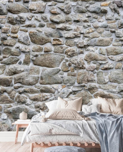 Graues Steintapeten-Wandbild namens Old Stone Texture für Schlafzimmer, Geschäfte und Heimbüros