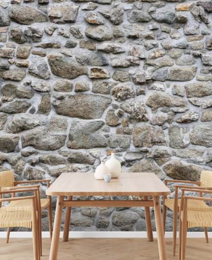 grijze stenen behangmuurschildering genaamd Old Stone Texture voor slaapkamers, bedrijven en thuiskantoren