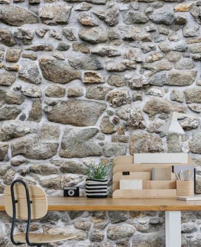 grijze stenen behangmuurschildering genaamd Old Stone Texture voor slaapkamers, bedrijven en thuiskantoren grijze stenen behangmuurschildering genaamd Old Stone Texture voor slaapkamers, bedrijven en thuiskantoren