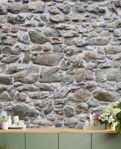 papier peint mural en pierre grise appelé Old Stone Texture pour les chambres, les entreprises et les bureaux à domicile