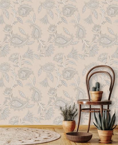 kräm anpassad paisley tapetväggmålning som heter Cream Indian Paisley av Bloomery Decor kräm anpassad paisley tapetväggmålning som heter Cream Indian Paisley av Bloomery Decor