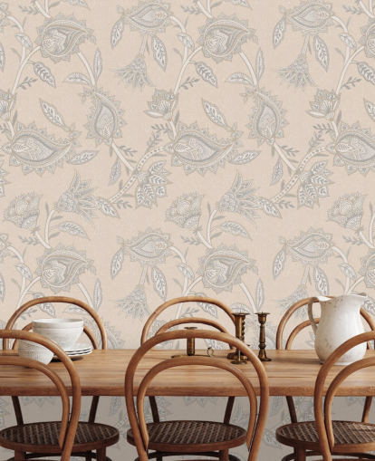 cream custom paisley wallpaper mural called Cream Indian Paisley by Bloomery Decor cream custom paisley wallpaper mural called Cream Indian Paisley by Bloomery Decor