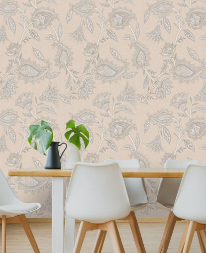 cream custom paisley wallpaper mural called Cream Indian Paisley by Bloomery Decor cream custom paisley wallpaper mural called Cream Indian Paisley by Bloomery Decor