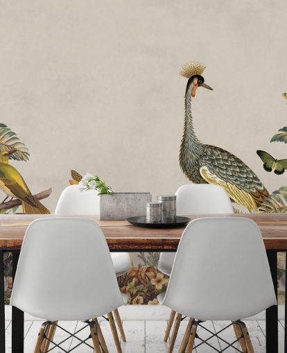 personalisierbare Pilz-Wandtapete namens Mushroom Forest Crane von Andrea Haase personalisierbare Pilz-Wandtapete namens Mushroom Forest Crane von Andrea Haase