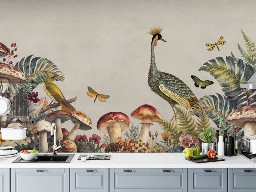 Mushroom Wallpaper Murals | Wallsauce UK